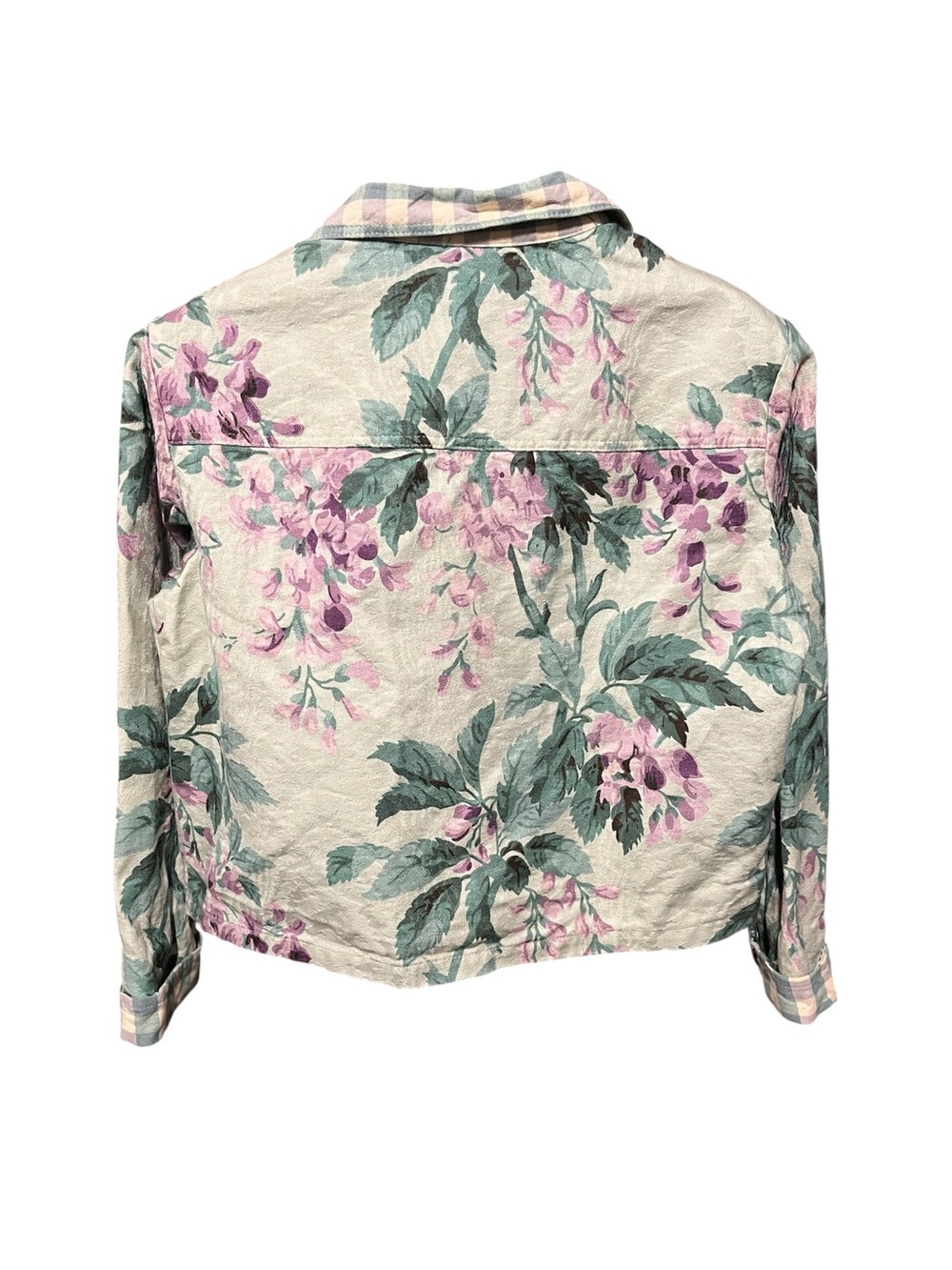 My Boyfrienr’s Back Shabby Chic Cropped Floral Jacket in Pink & Green - Picture 4 of 8